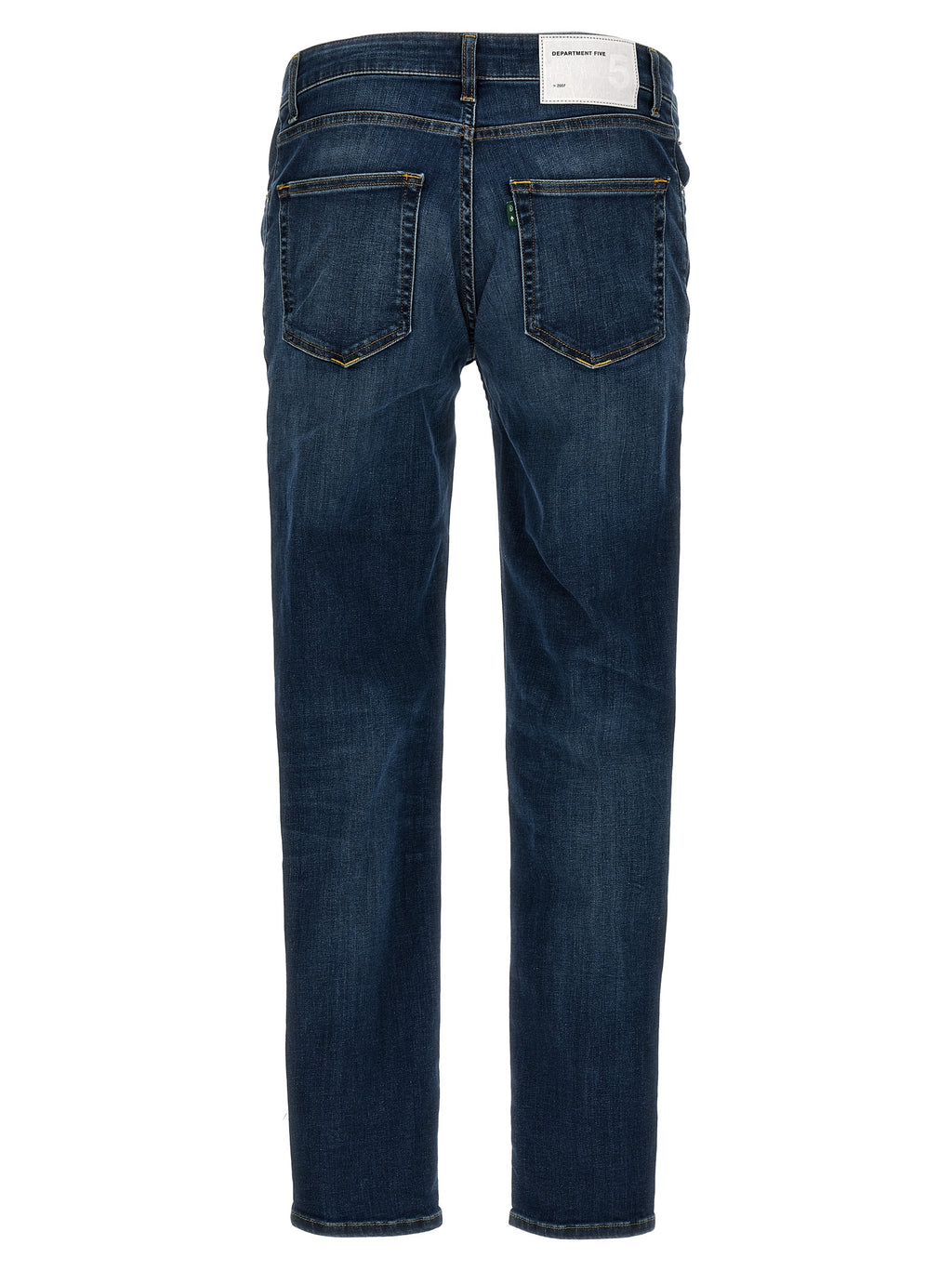 Blue Cotton Straight-Leg Jeans