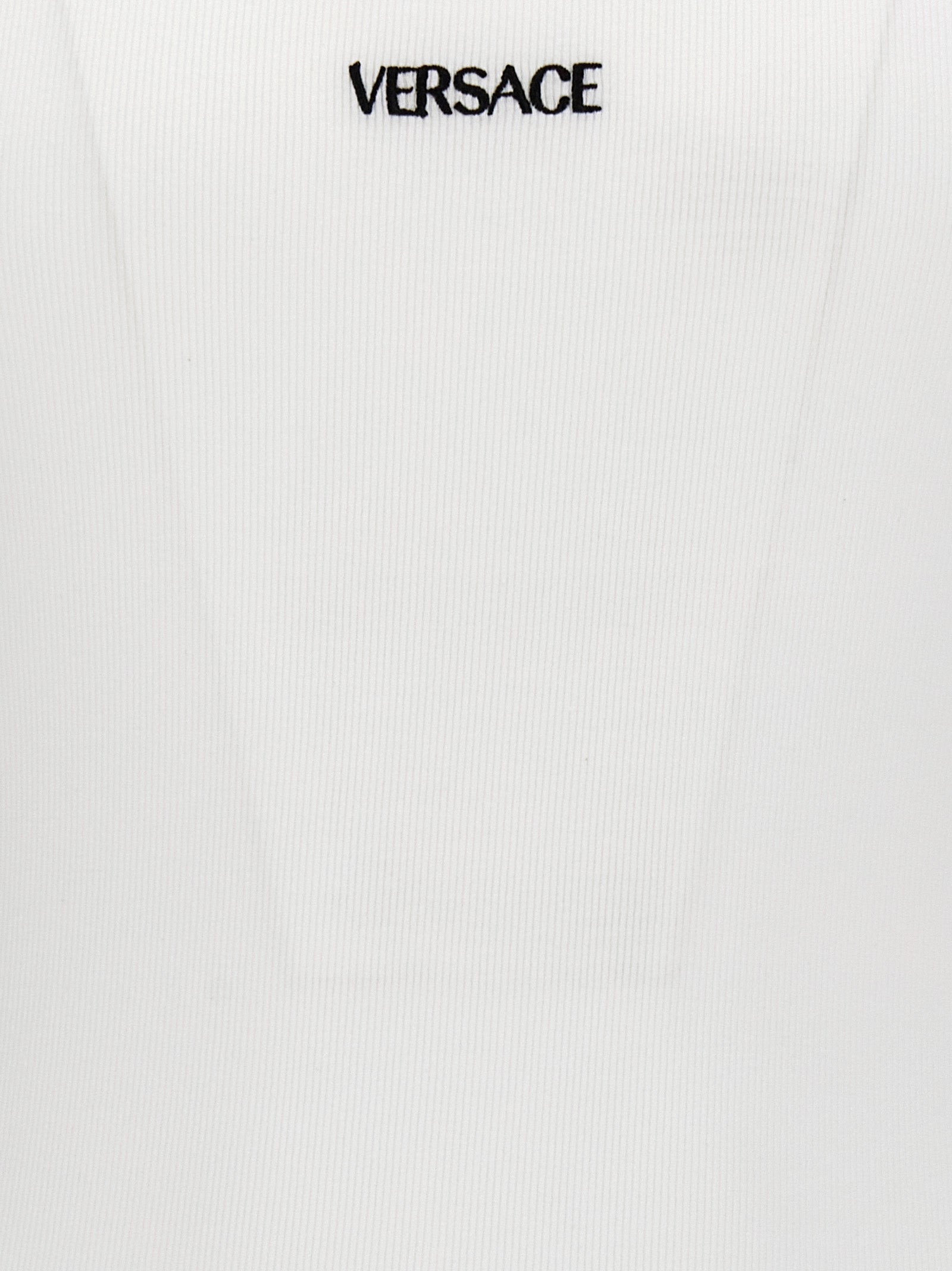 White Cotton Sleeveles T-Shirt