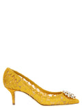 Bicolor Viscose Mid Heel Pumps