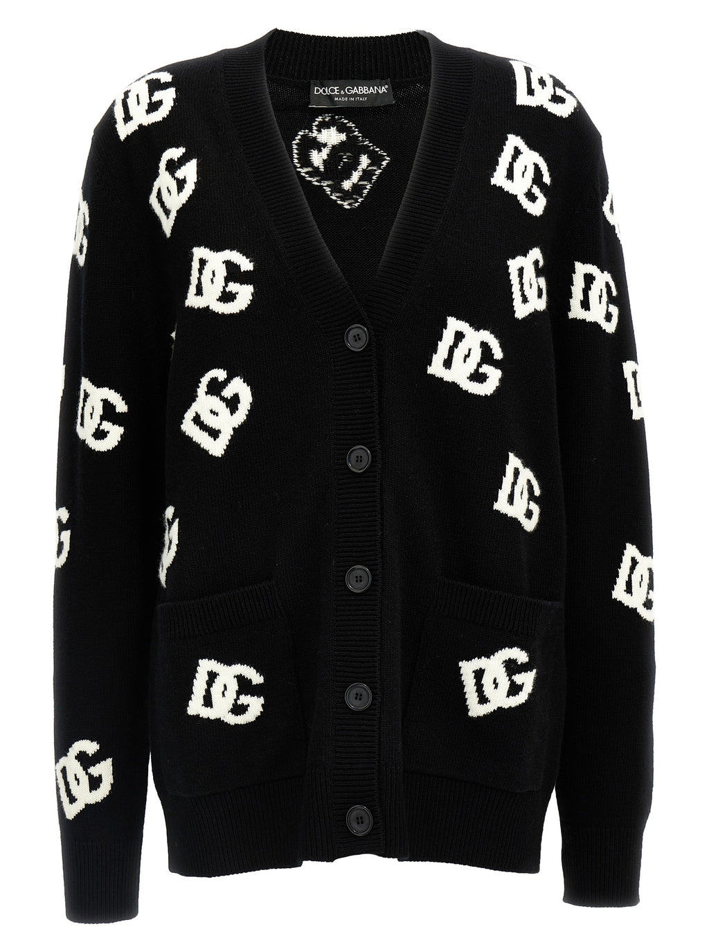 Bicolor Virgin Wool Cardigan
