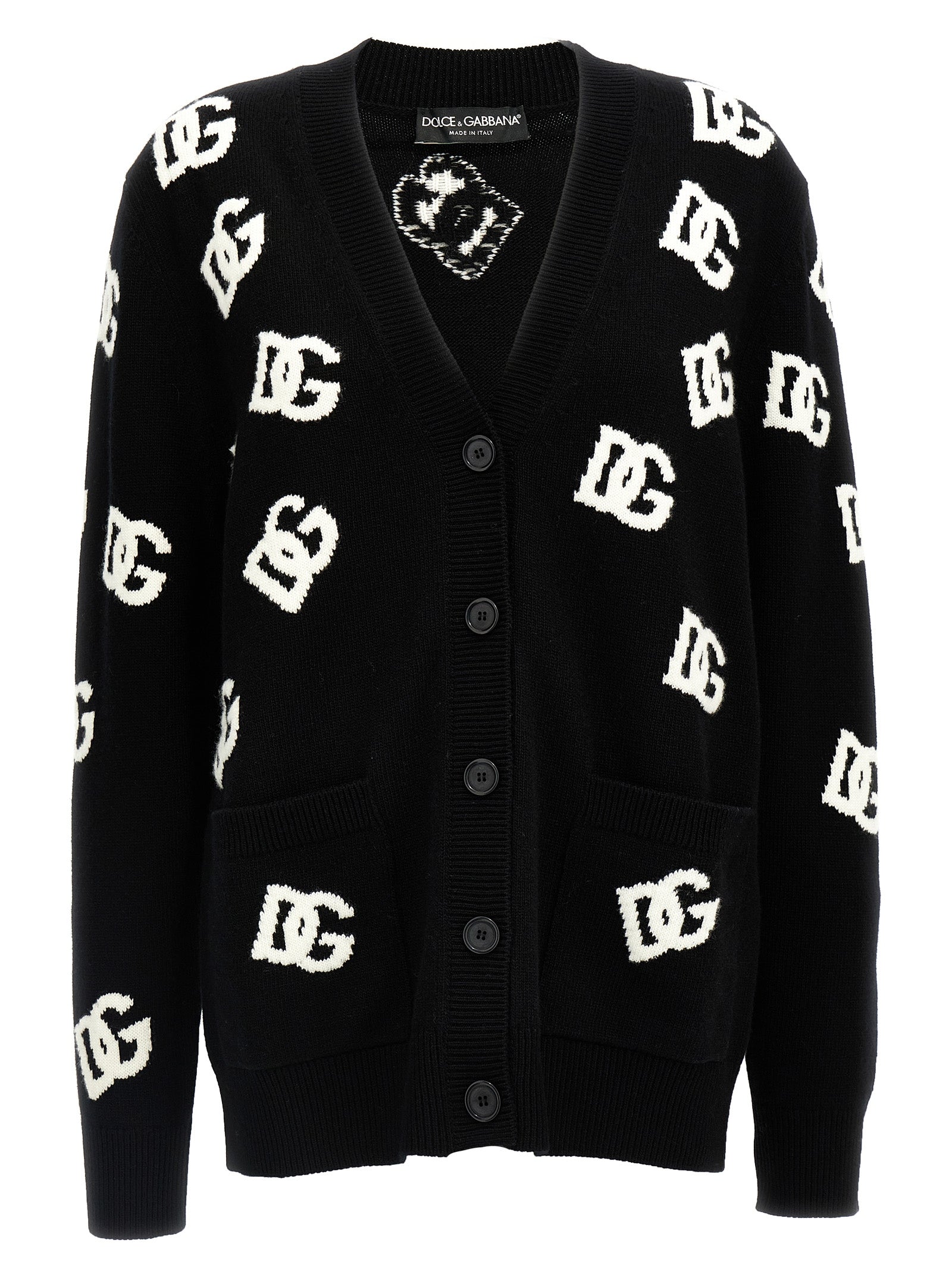 Bicolor Virgin Wool Cardigan