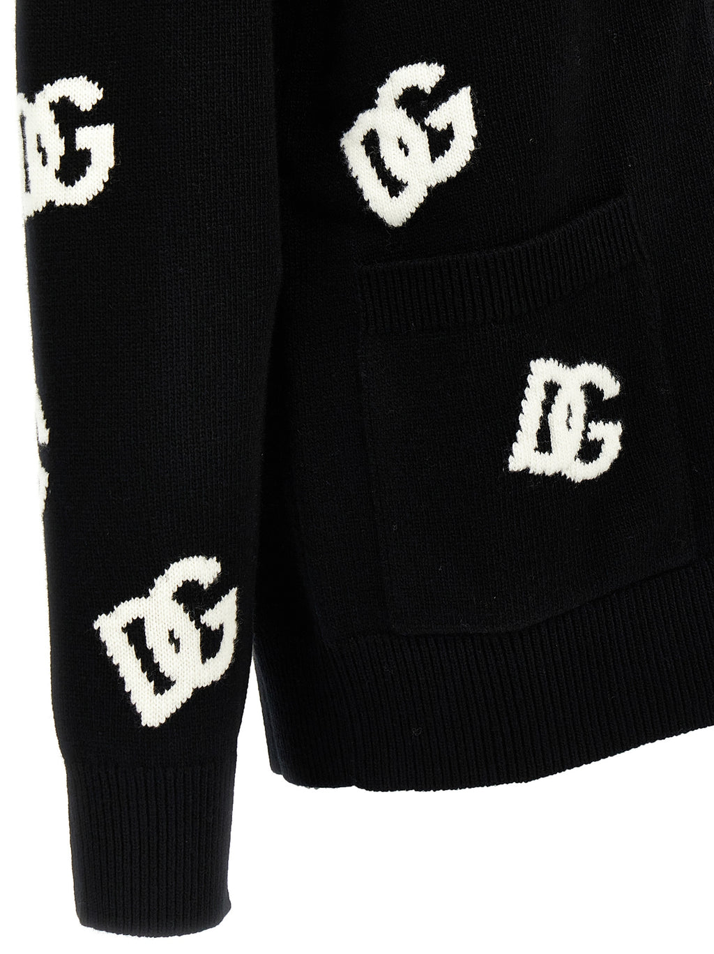 Bicolor Virgin Wool Cardigan
