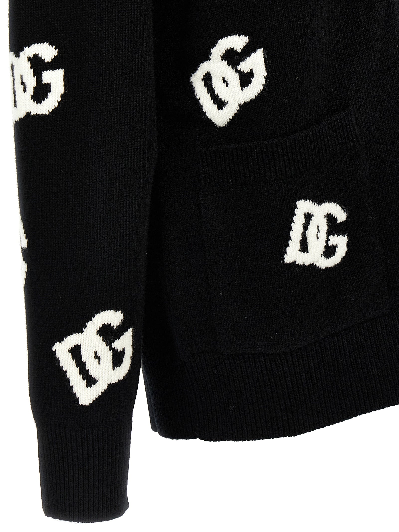 Bicolor Virgin Wool Cardigan