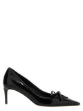Black Calfskin Mid Heel Pumps