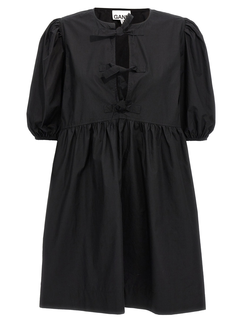 Black Cotton Short Dress