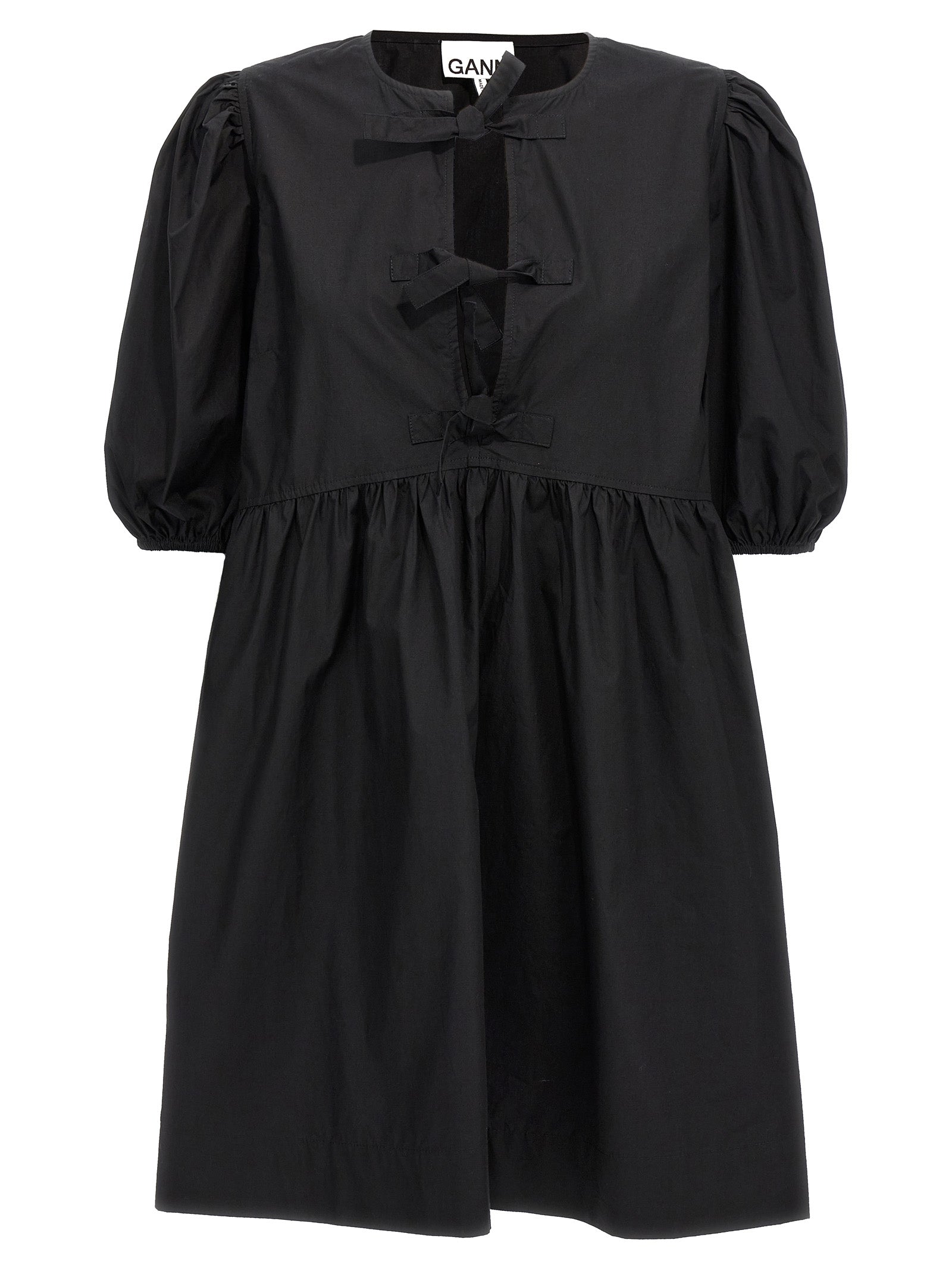Black Cotton Short Dress