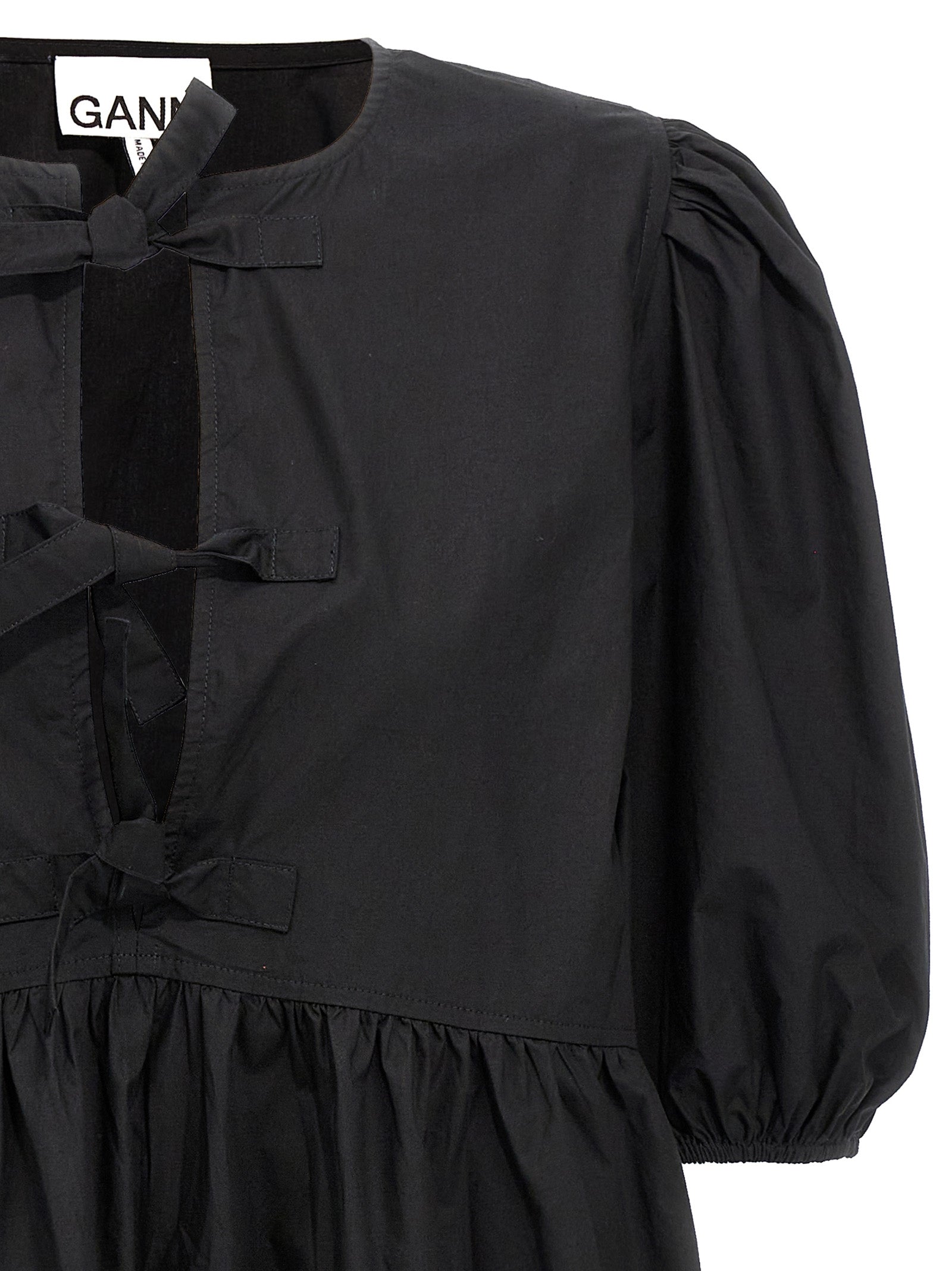 Black Cotton Short Dress
