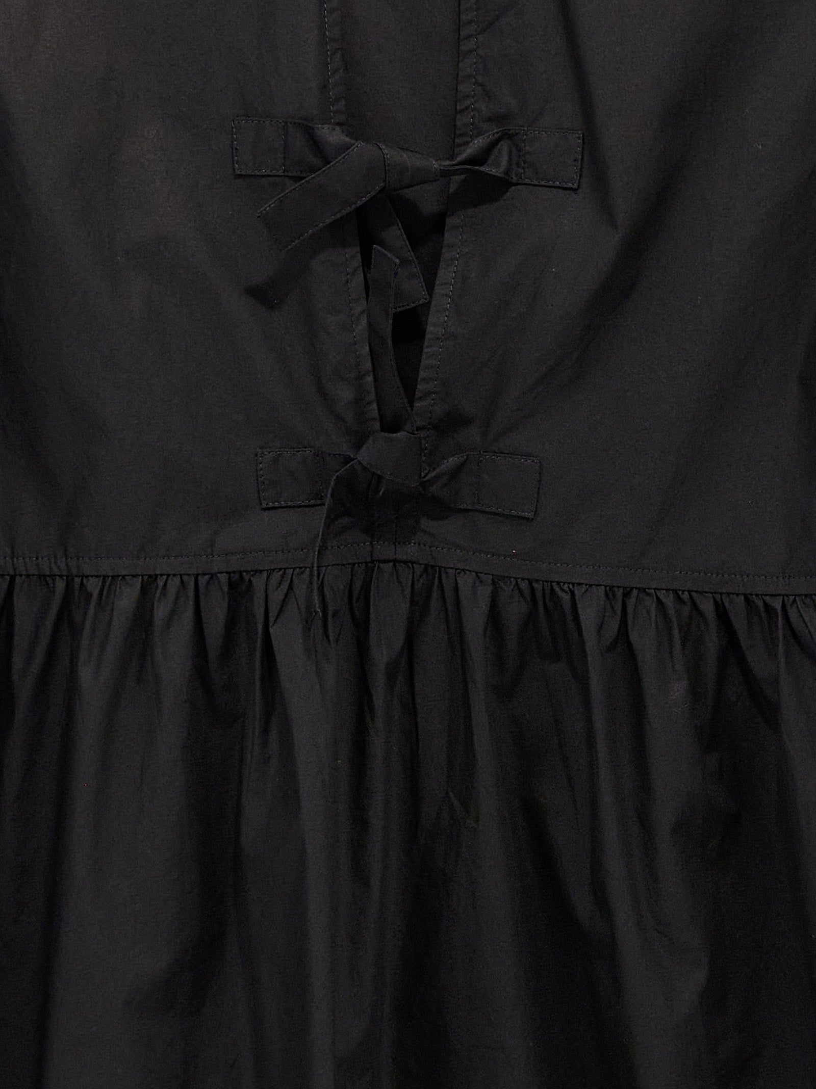 Black Cotton Short Dress