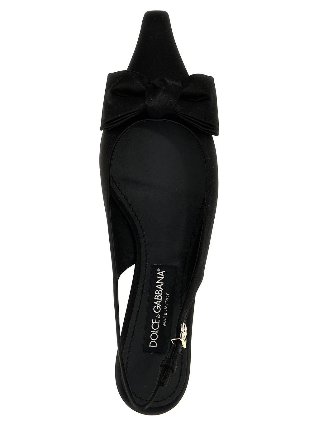 Black Viscose Mid Heel Pumps