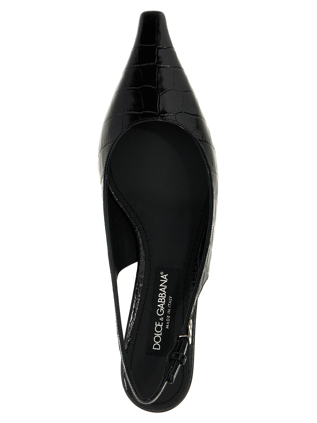Black Calfskin Mid Heel Pumps