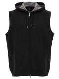 Black Cotton Sleeveless Jacket