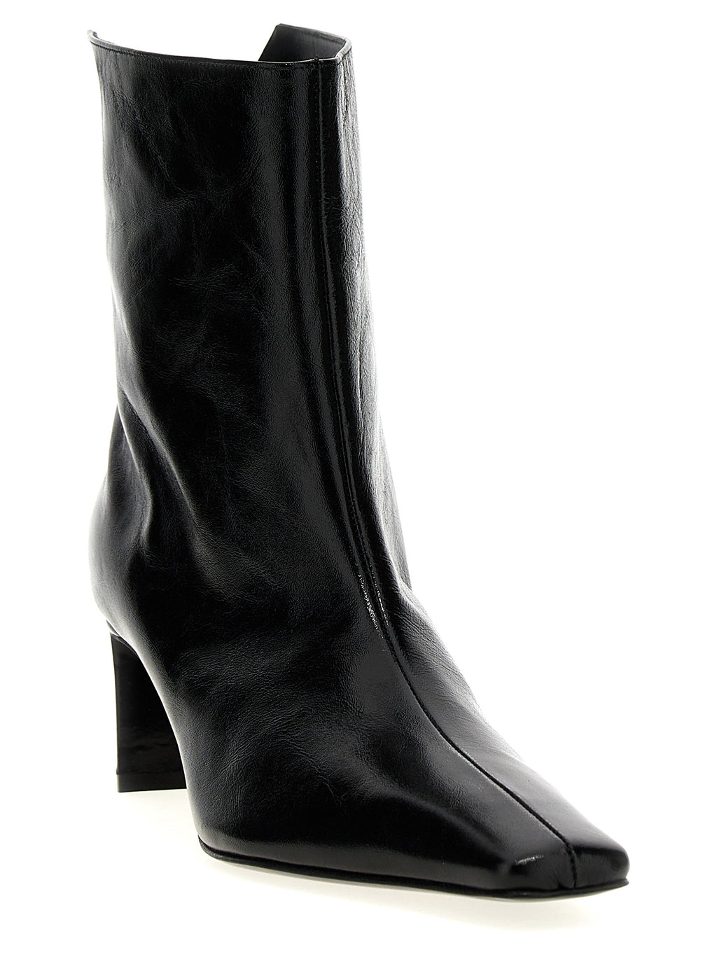Black Calfskin Ankle Boots