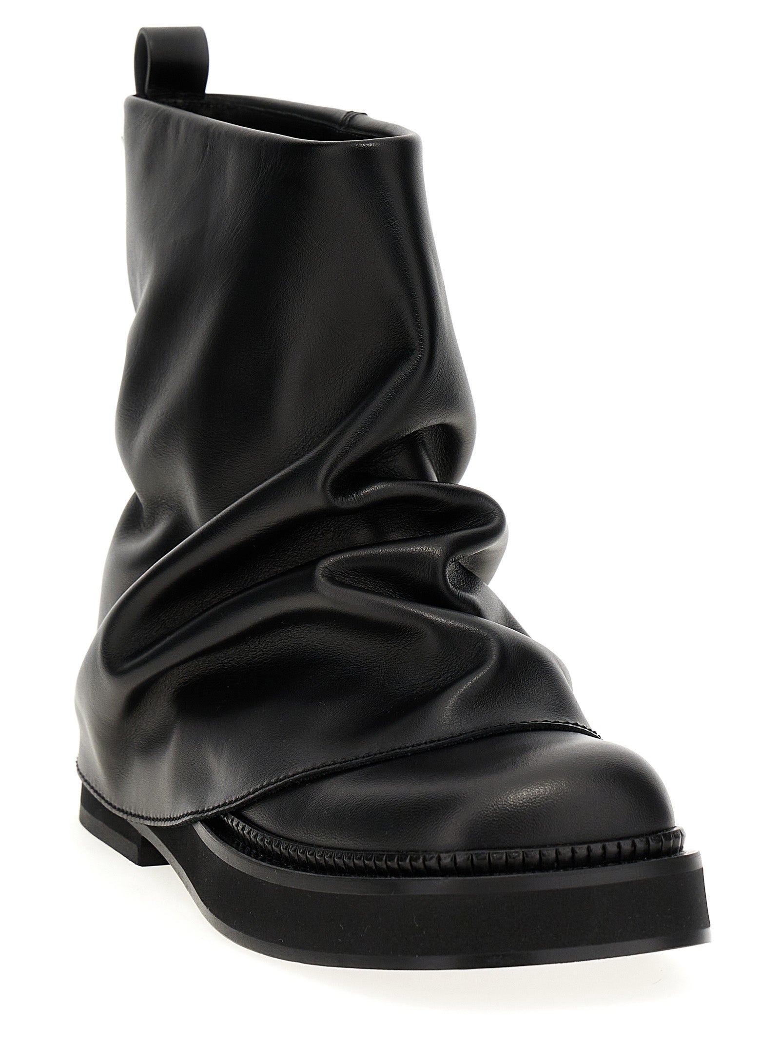 Black Calfskin Ankle Boots