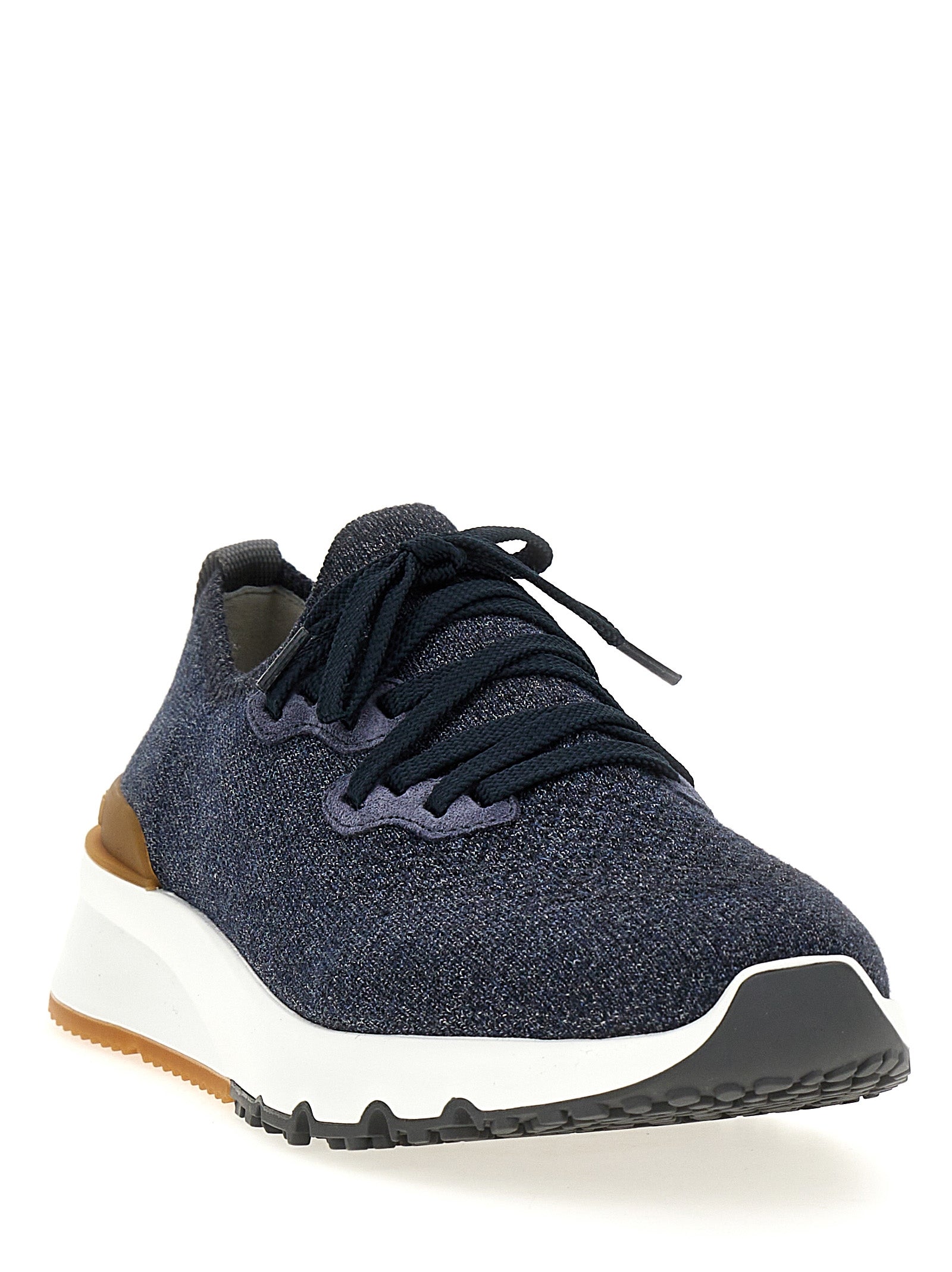 Blue Cotton Athletic Sneakers