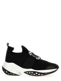 Black Polyester Athletic Sneakers