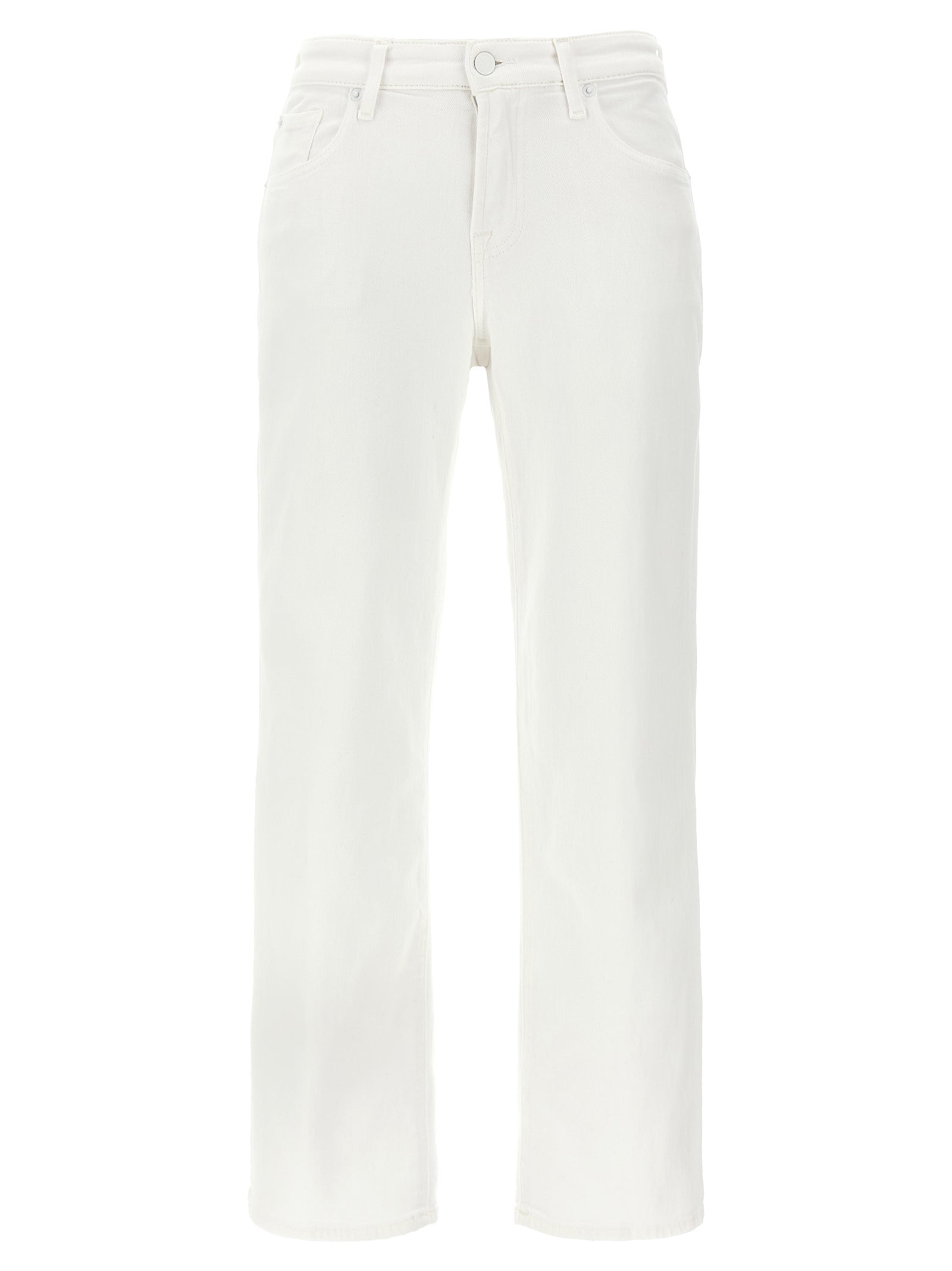 White Cotton High-Waisted Jean