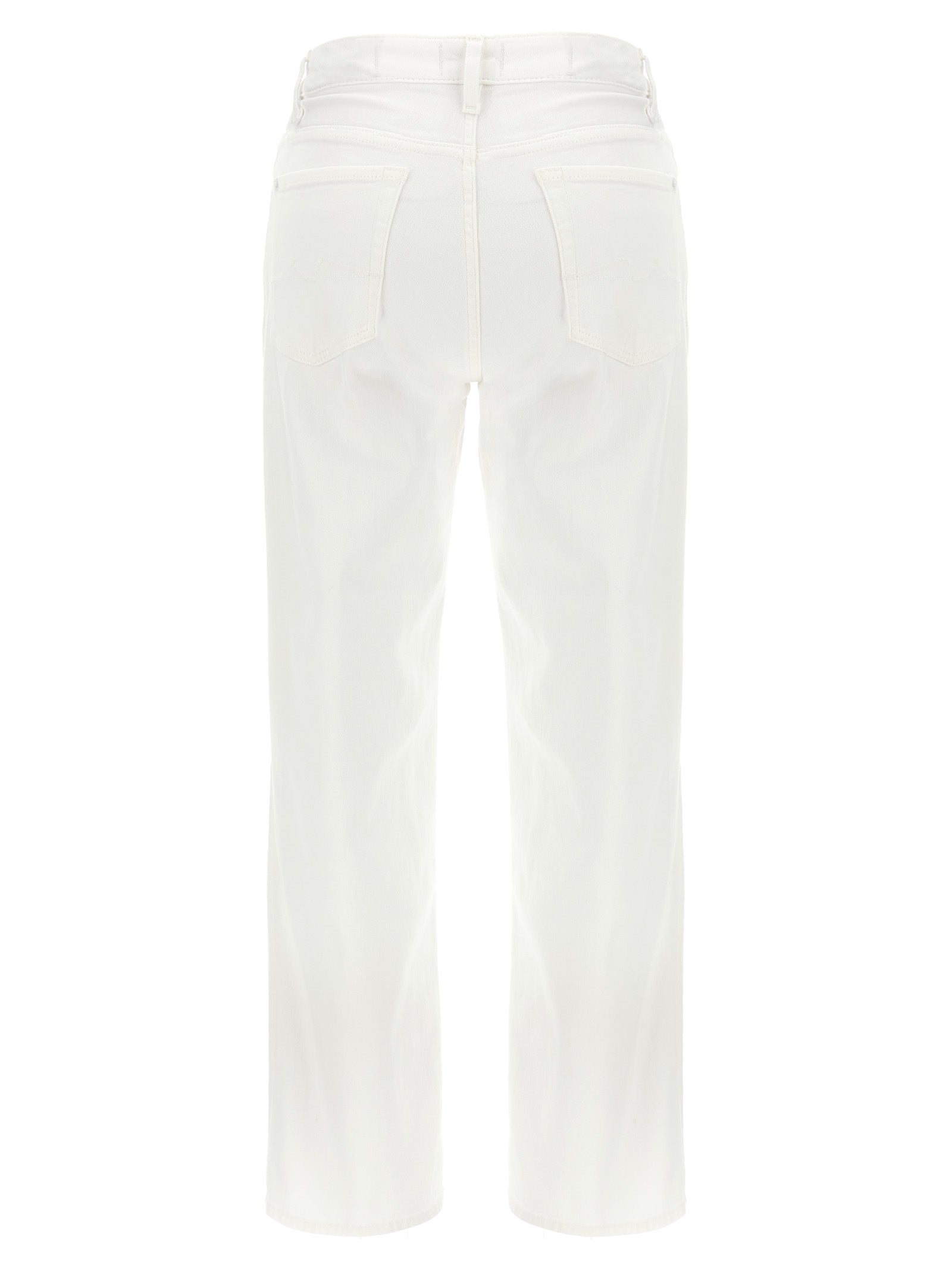 White Cotton High-Waisted Jean