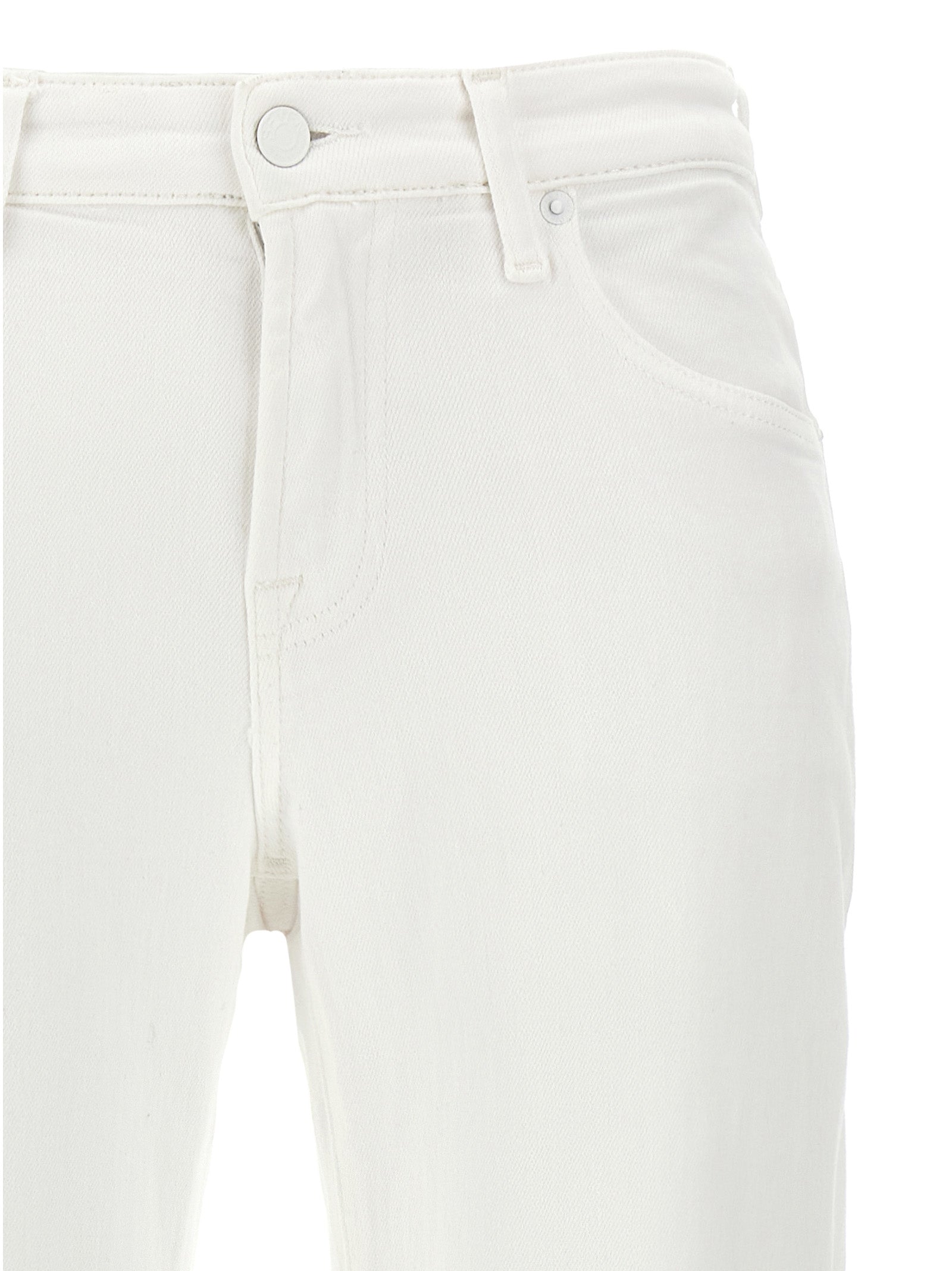 White Cotton High-Waisted Jean