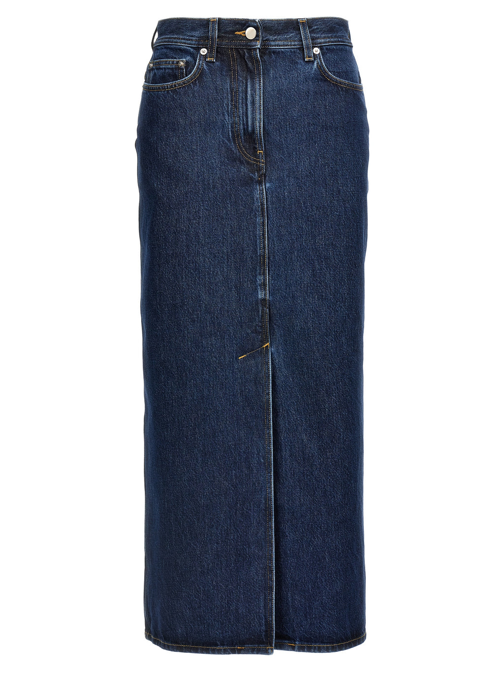 Blue Denim Midi Skirt
