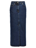 Blue Denim Midi Skirt