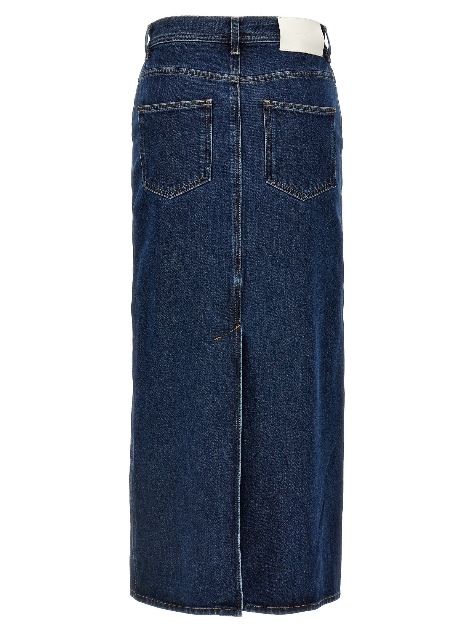 Blue Denim Midi Skirt