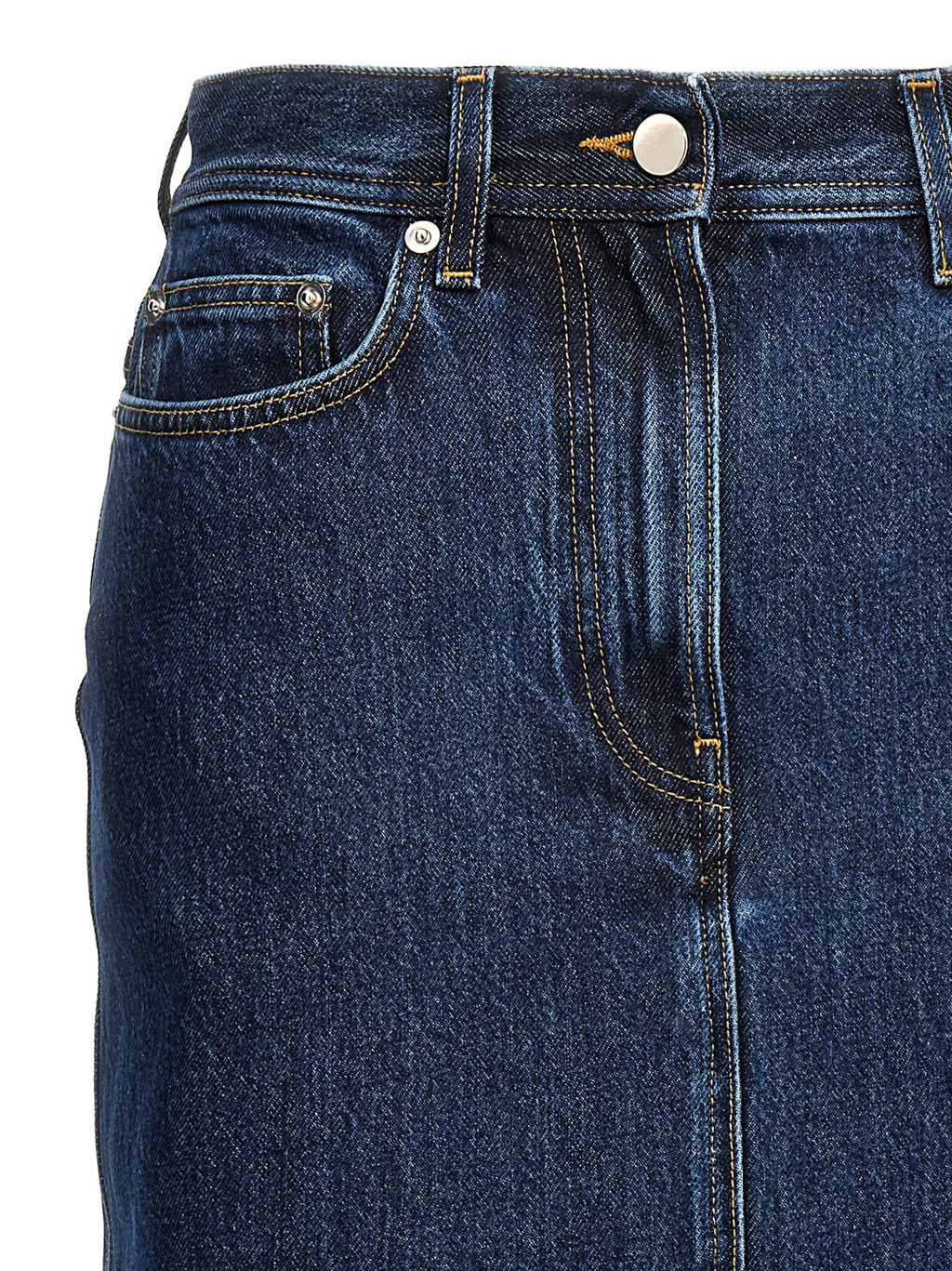 Blue Denim Midi Skirt