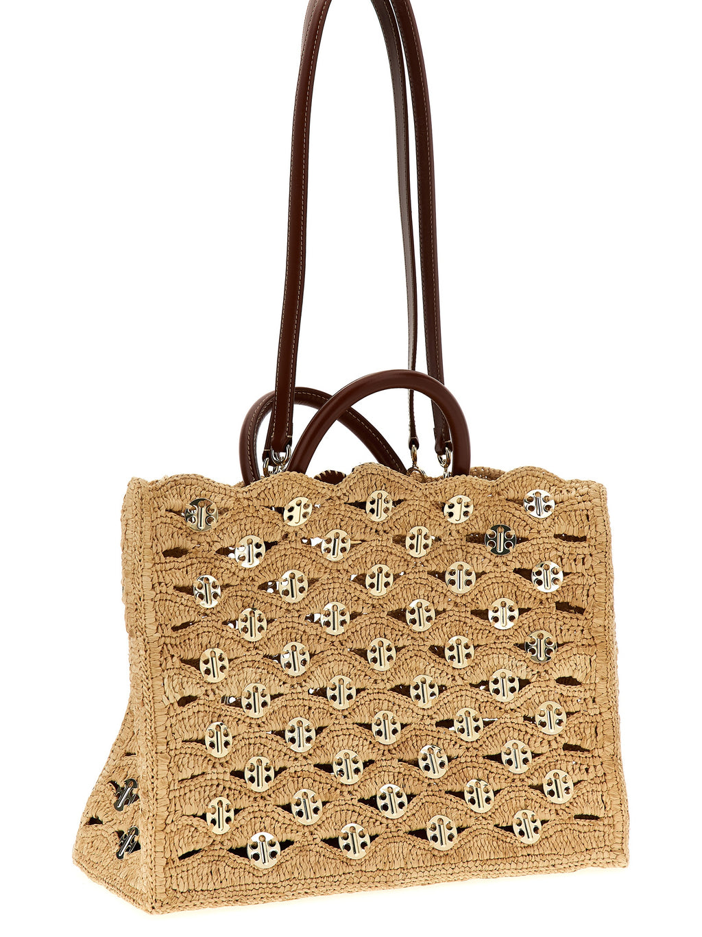 Beige Raffia Handbag