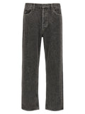 Gray Cotton Straight-Leg Jeans