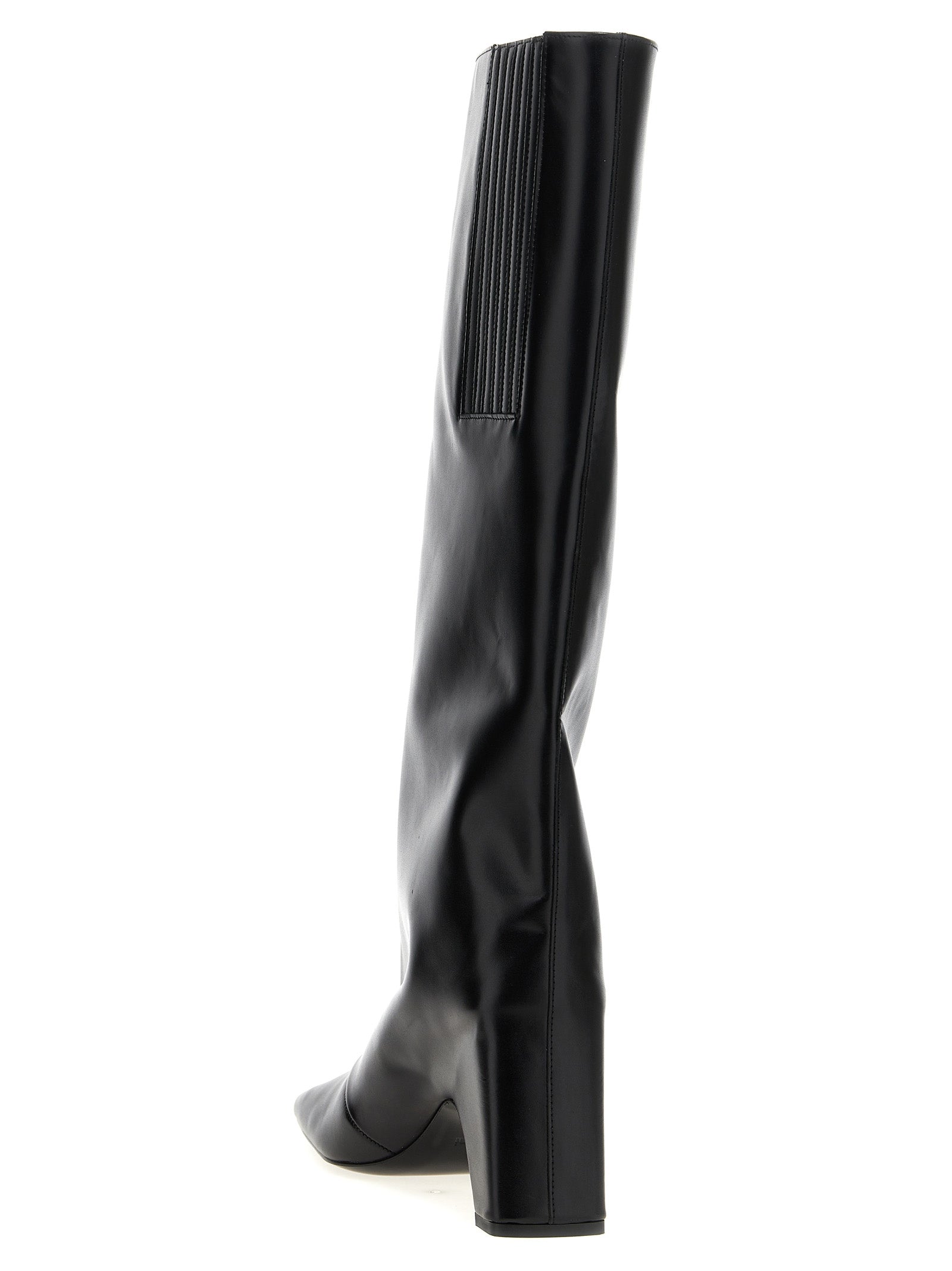 Black Cowhide Over The Knee