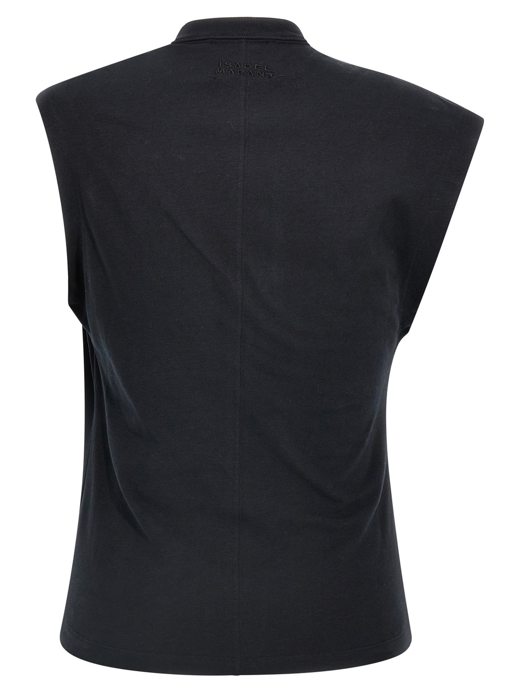 Black Cotton Sleeveles T-Shirt