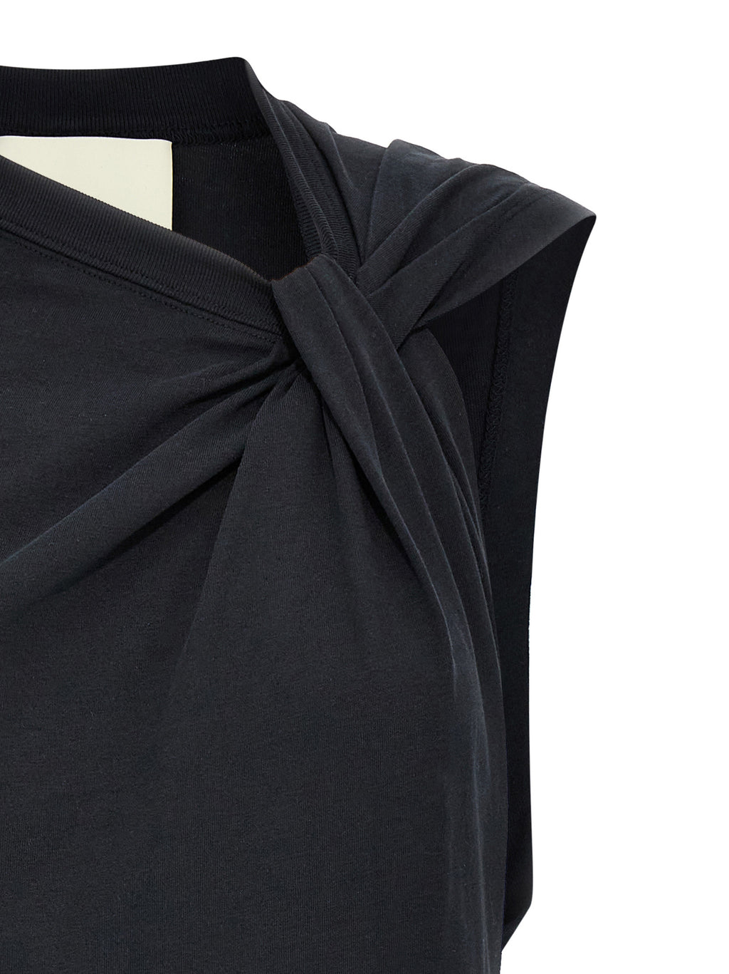 Black Cotton Sleeveles T-Shirt