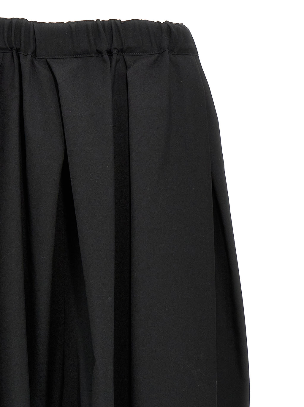 Black Wool Midi Skirt