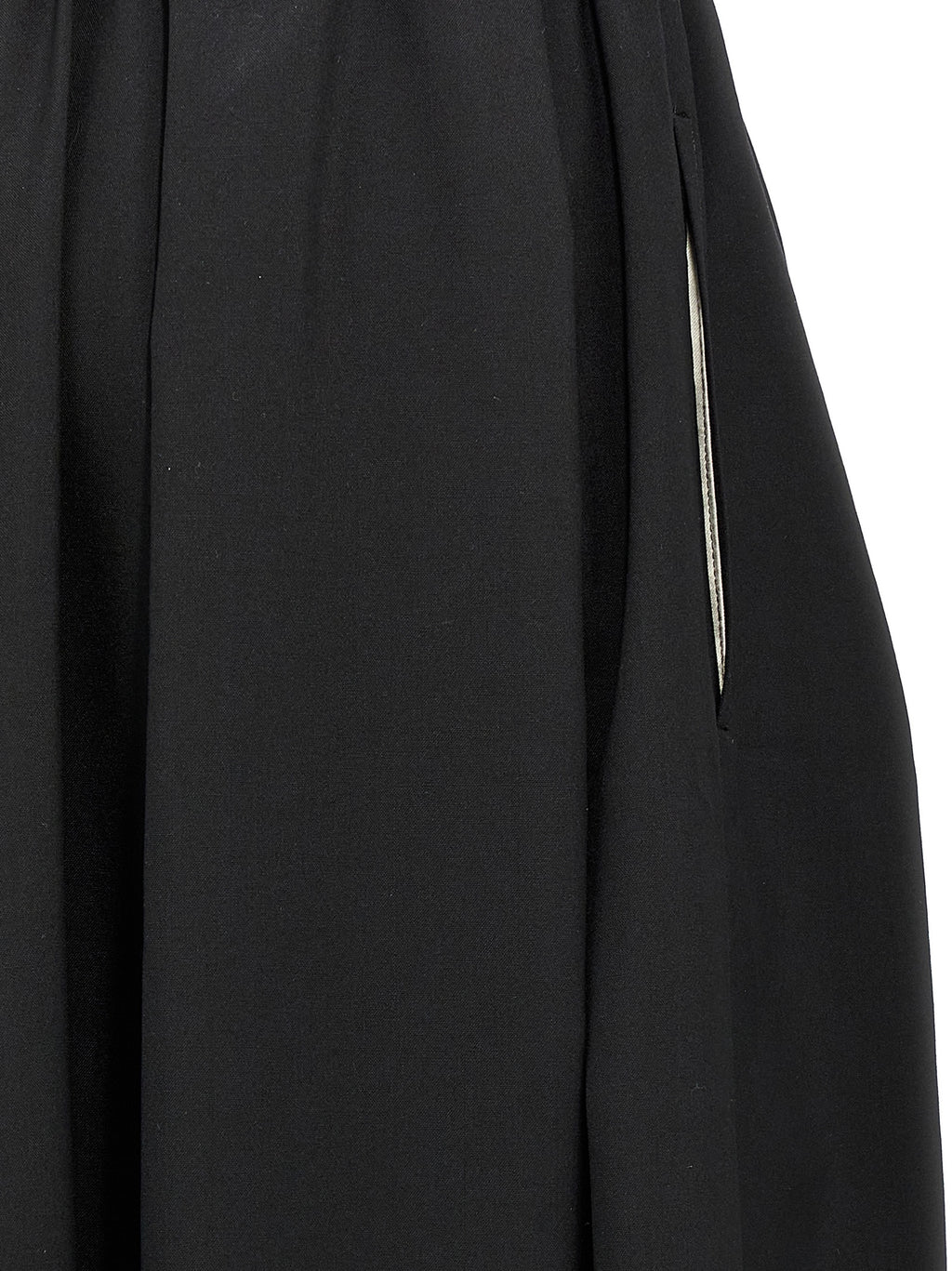 Black Wool Midi Skirt