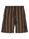 Brown Polyester Swim Shorts