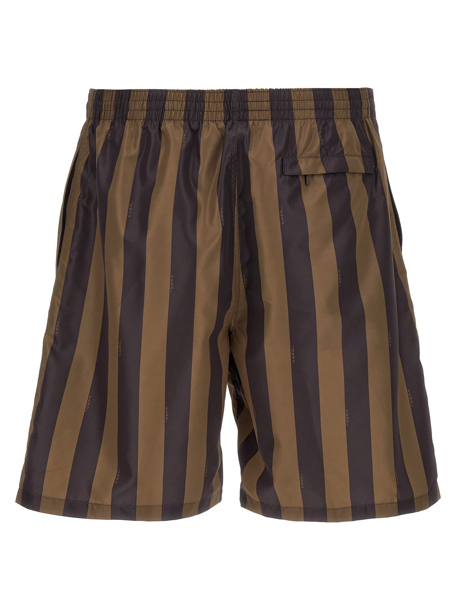 Brown Polyester Swim Shorts