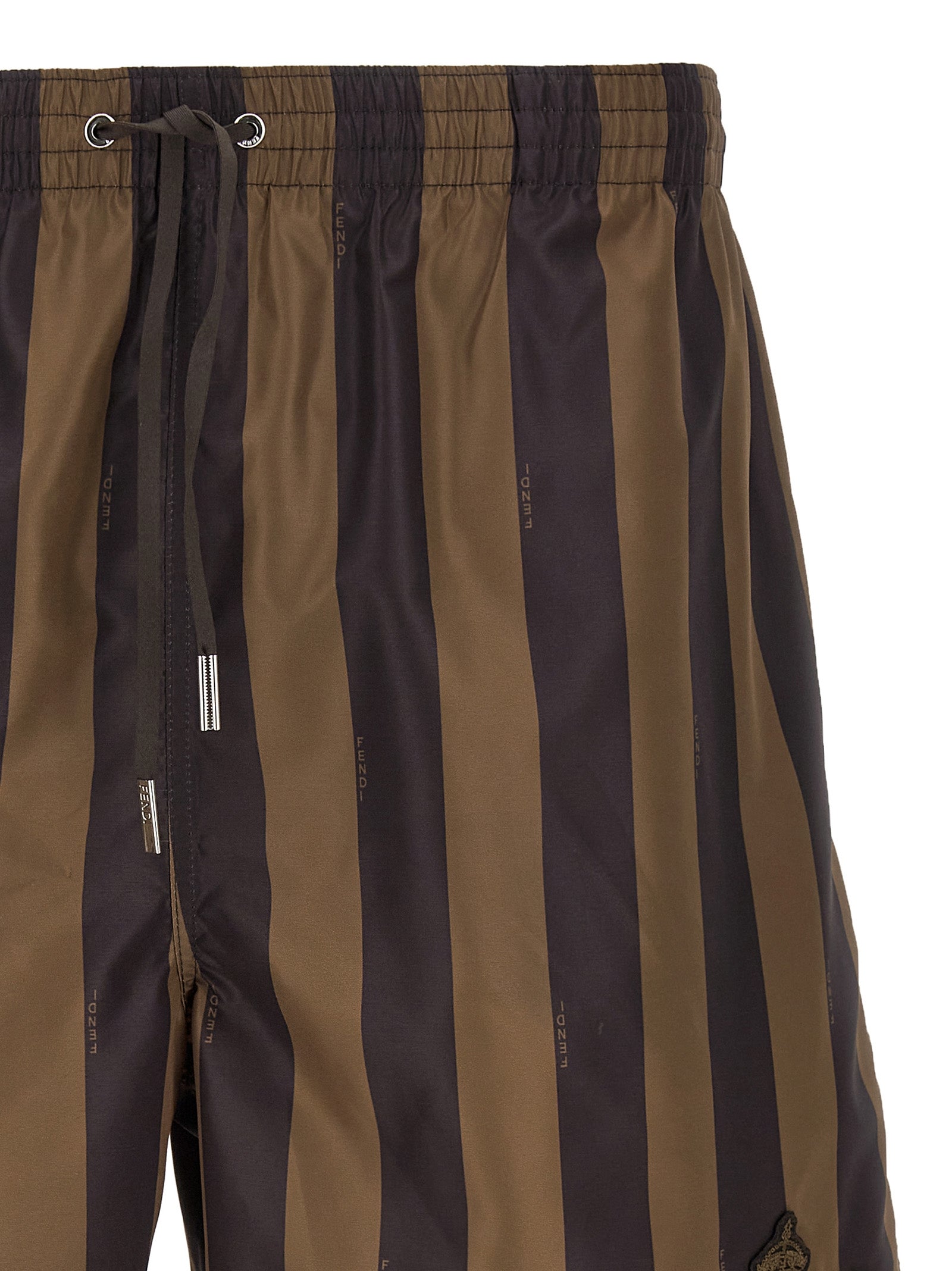 Brown Polyester Swim Shorts