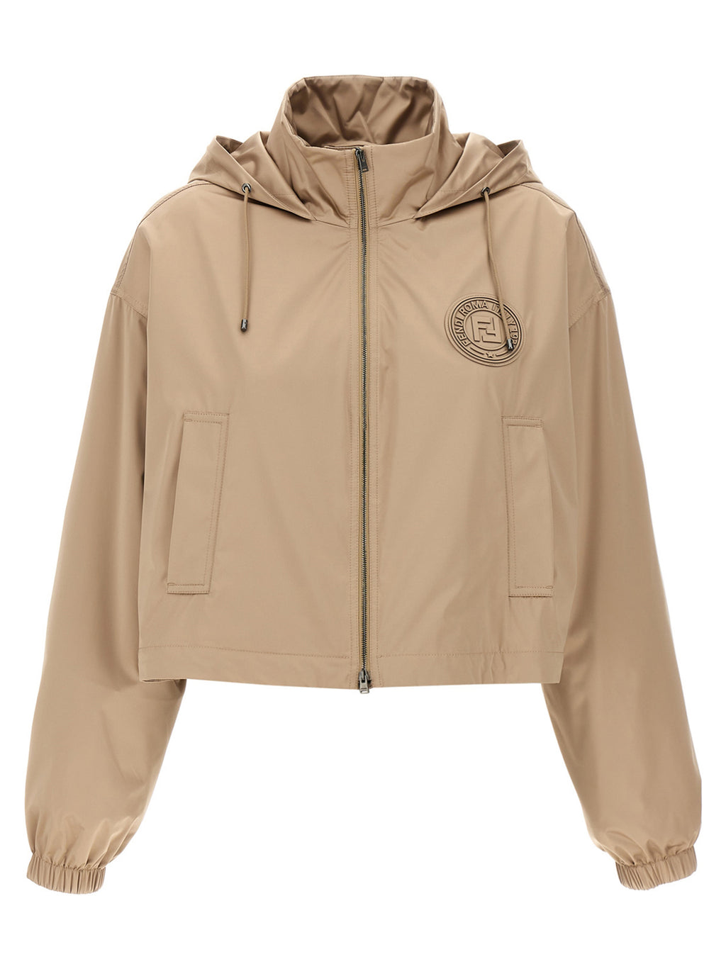 Brown Polyester Shell Jacket
