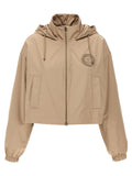 Brown Polyester Shell Jacket