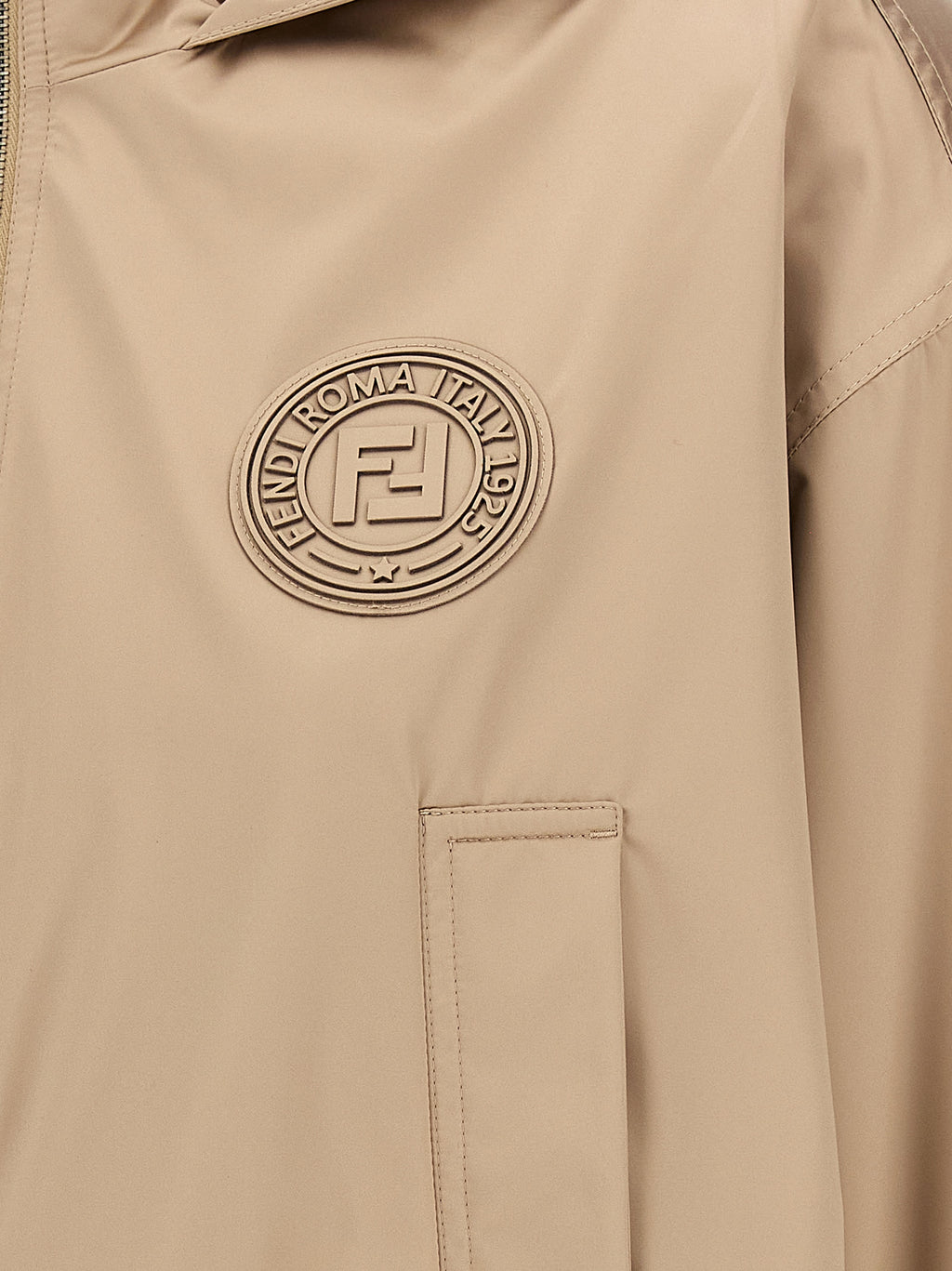 Brown Polyester Shell Jacket
