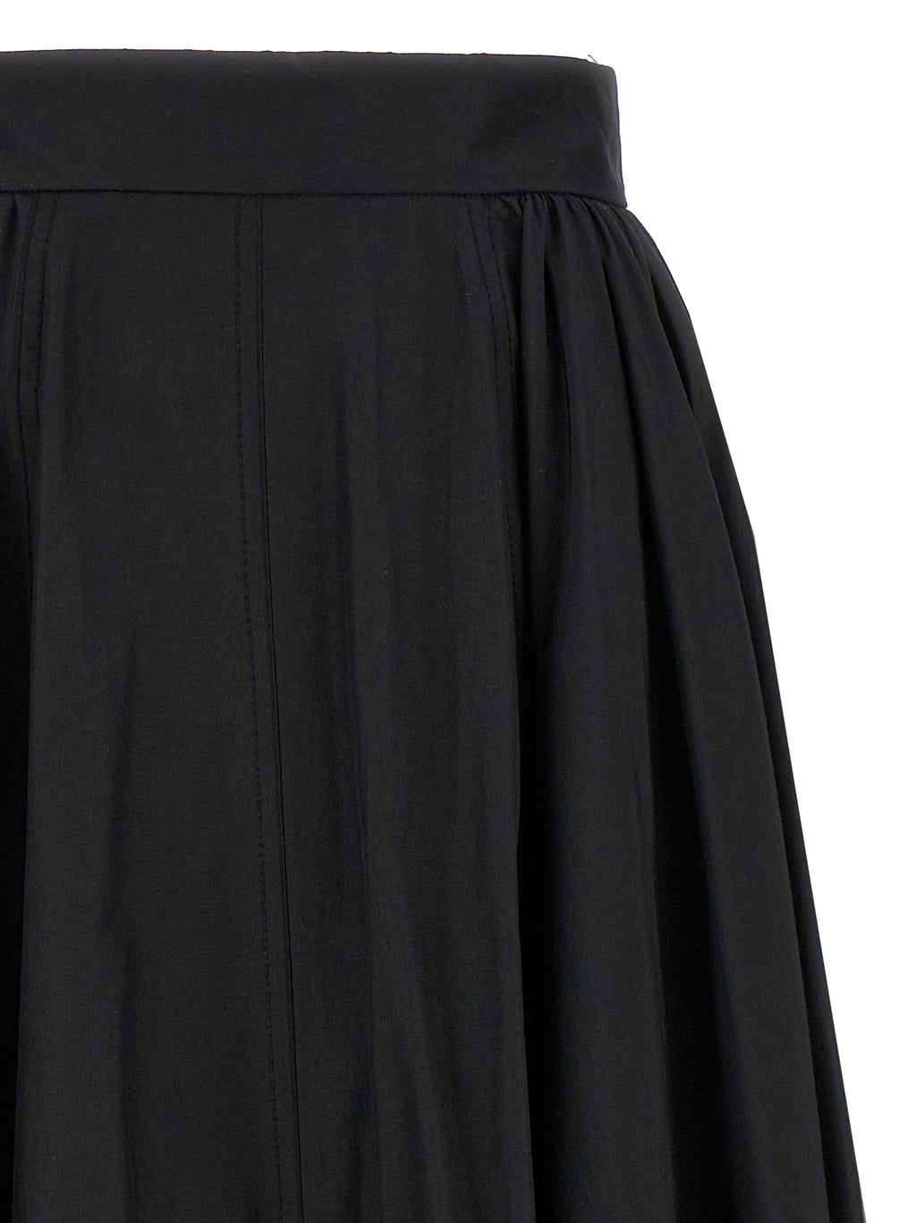 Black Polyester Mini Skirt