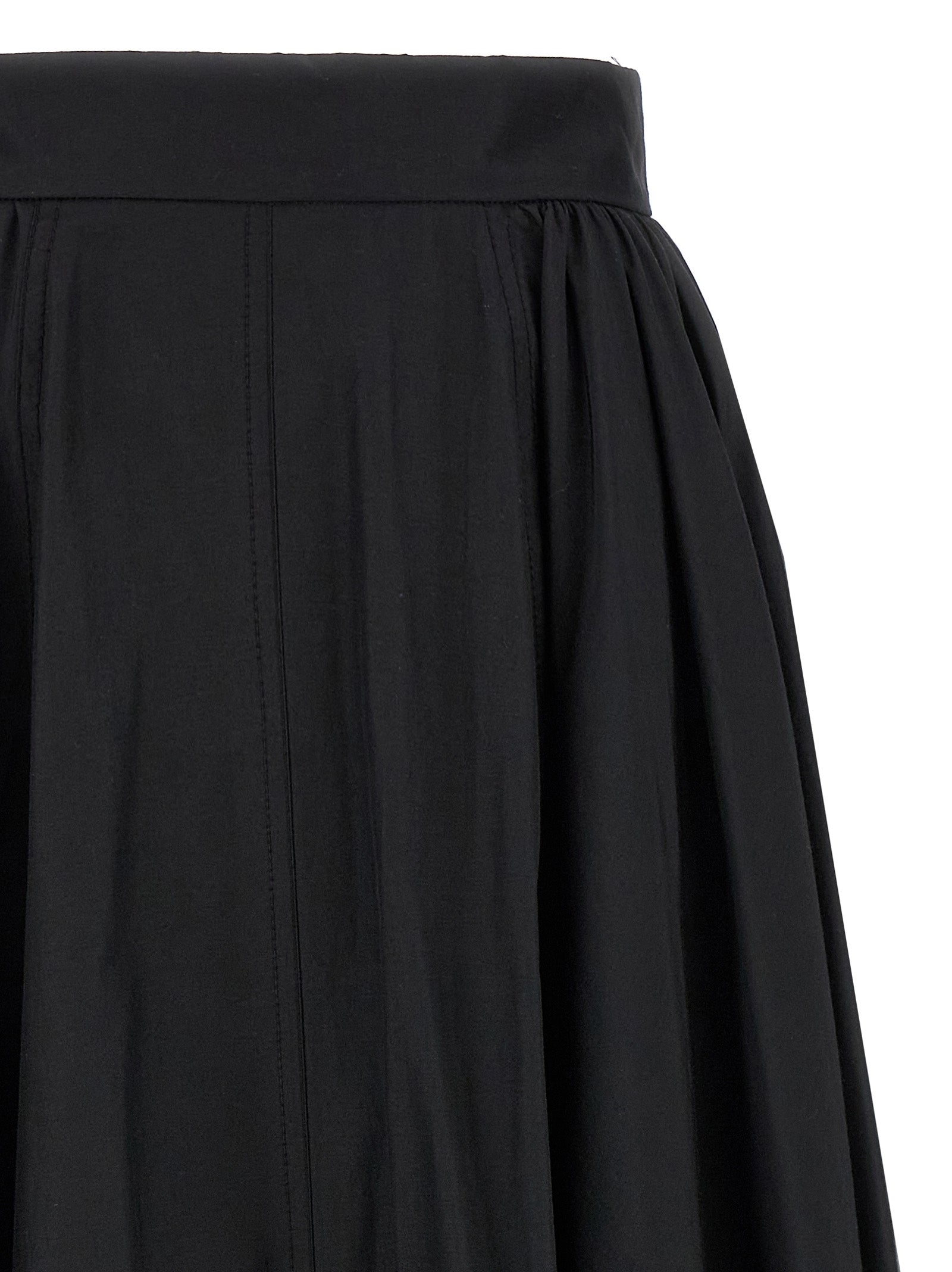 Black Polyester Mini Skirt