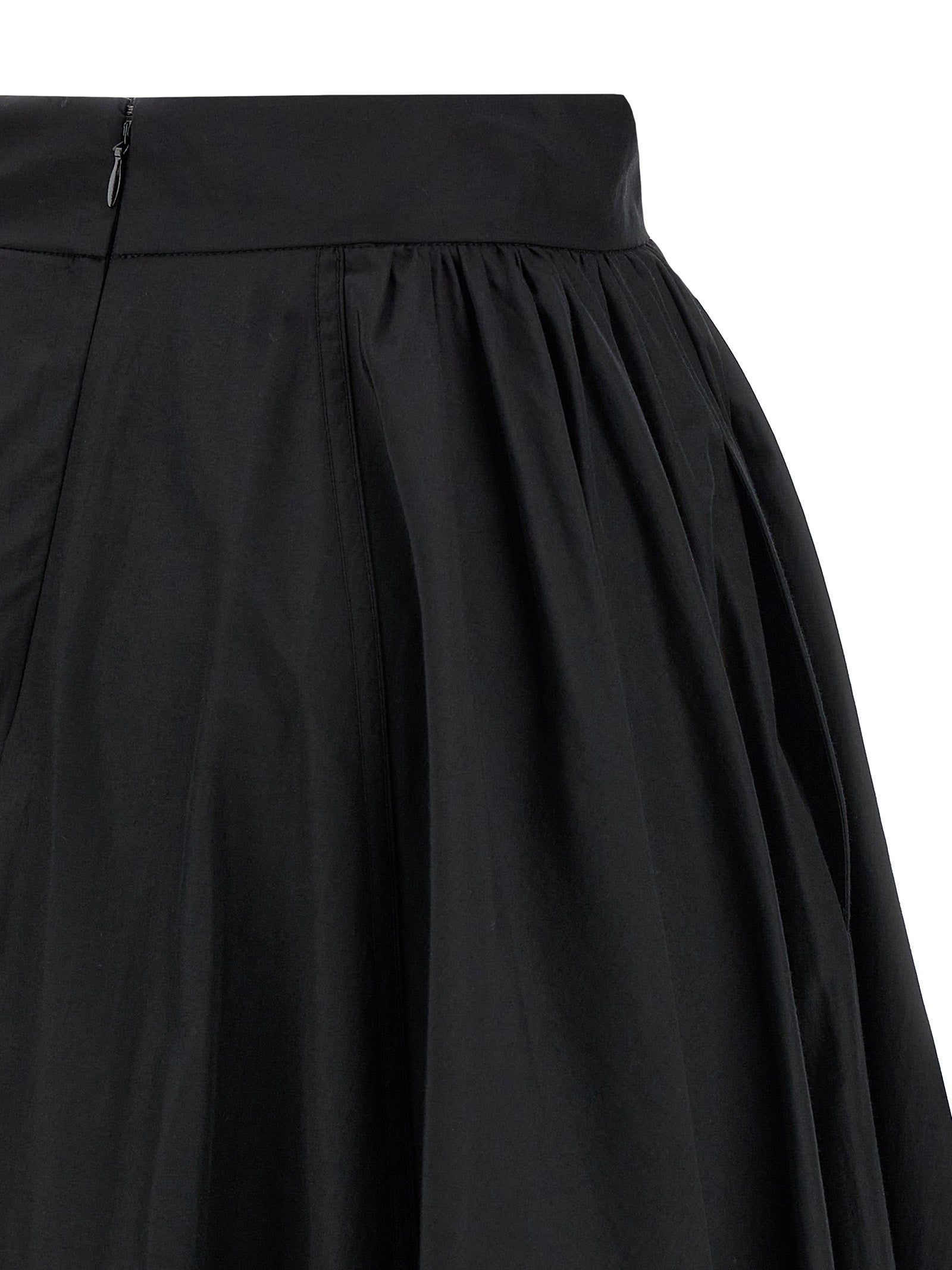 Black Polyester Mini Skirt