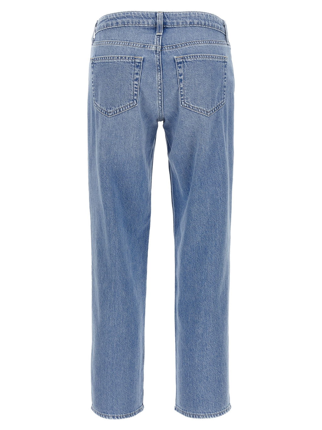 Blue Cotton Straight-Leg Jeans