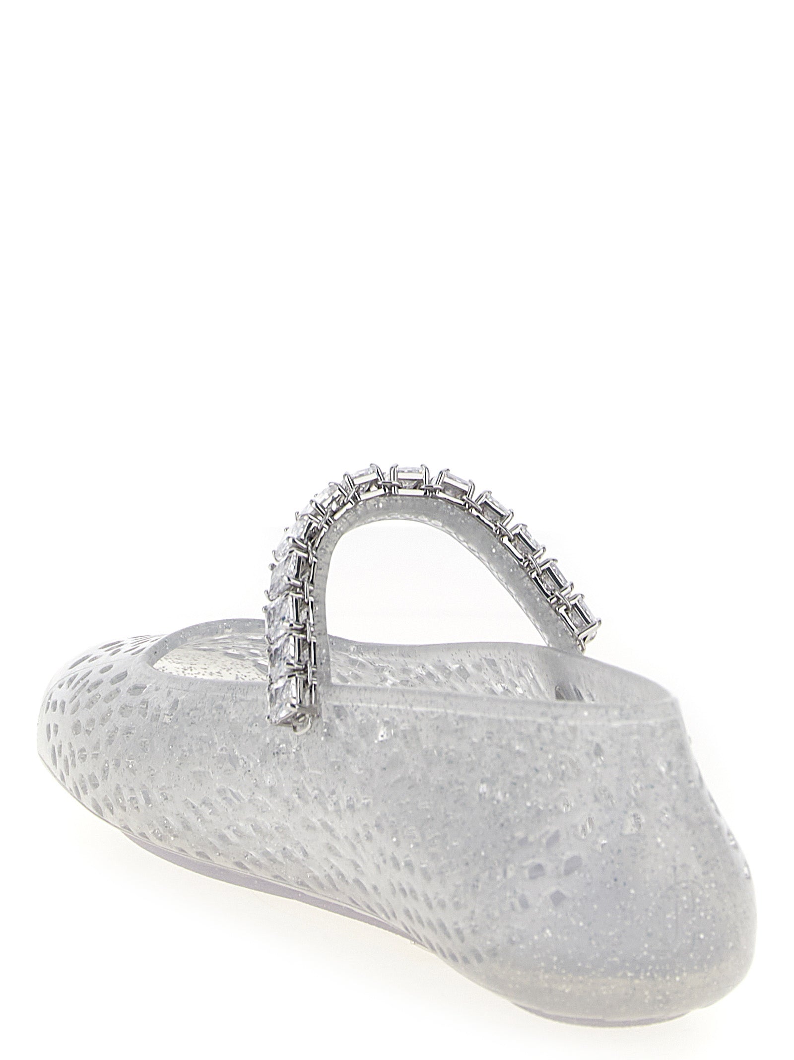 Silver Plastic Ballet Flats