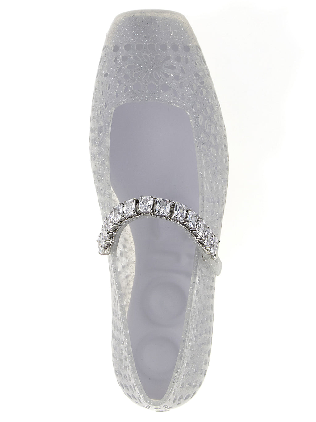 Silver Plastic Ballet Flats