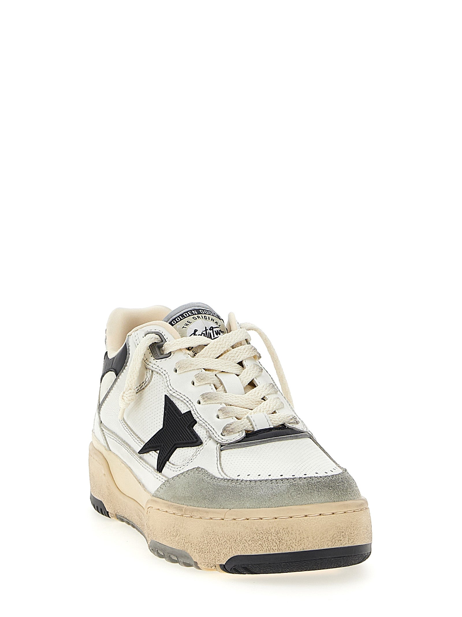 Bicolor Leather Athletic Sneakers