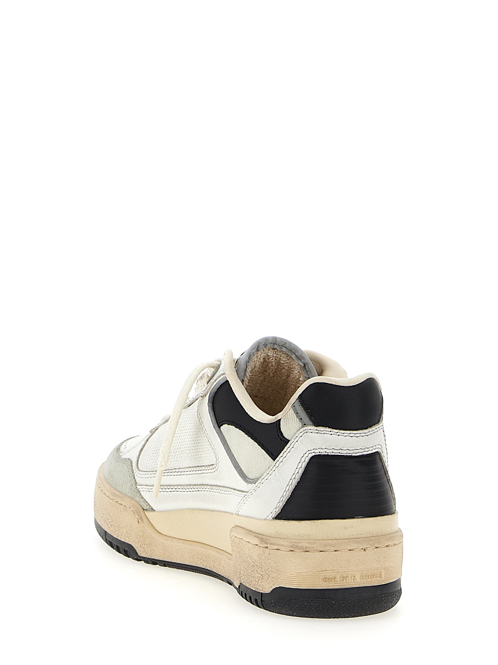 Bicolor Leather Athletic Sneakers