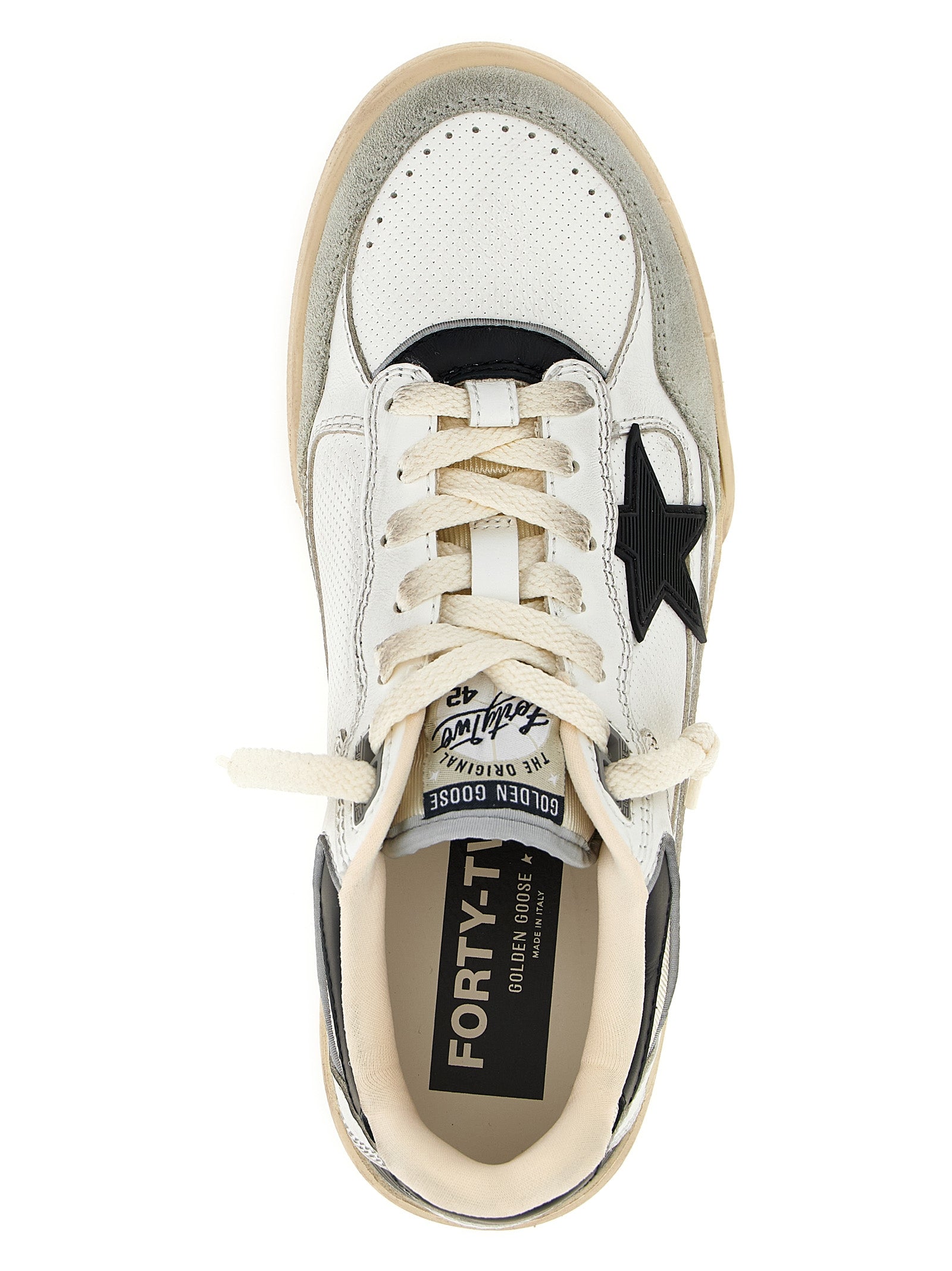 Bicolor Leather Athletic Sneakers