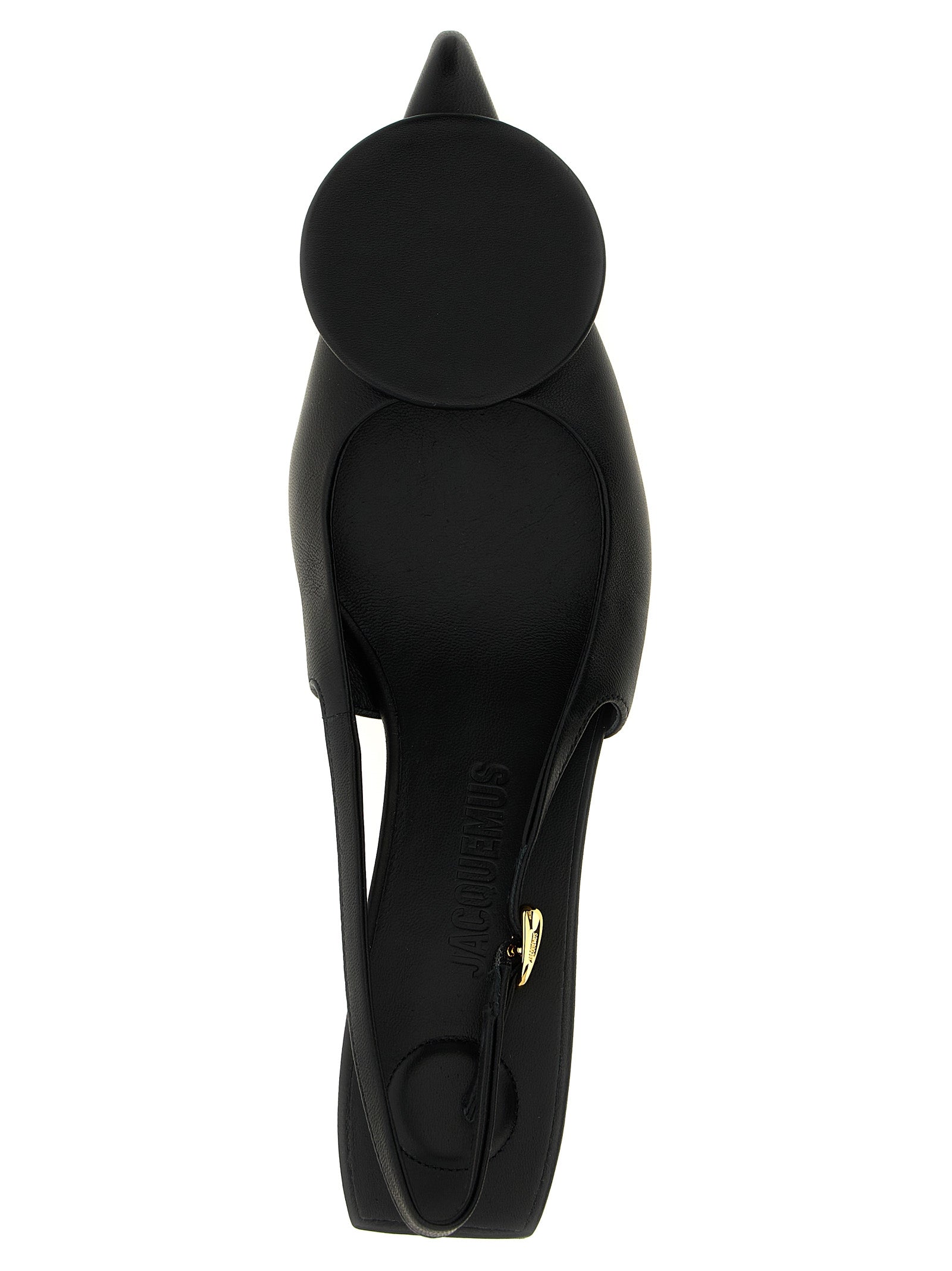 Black Lamb Leather Mid Heel Pumps