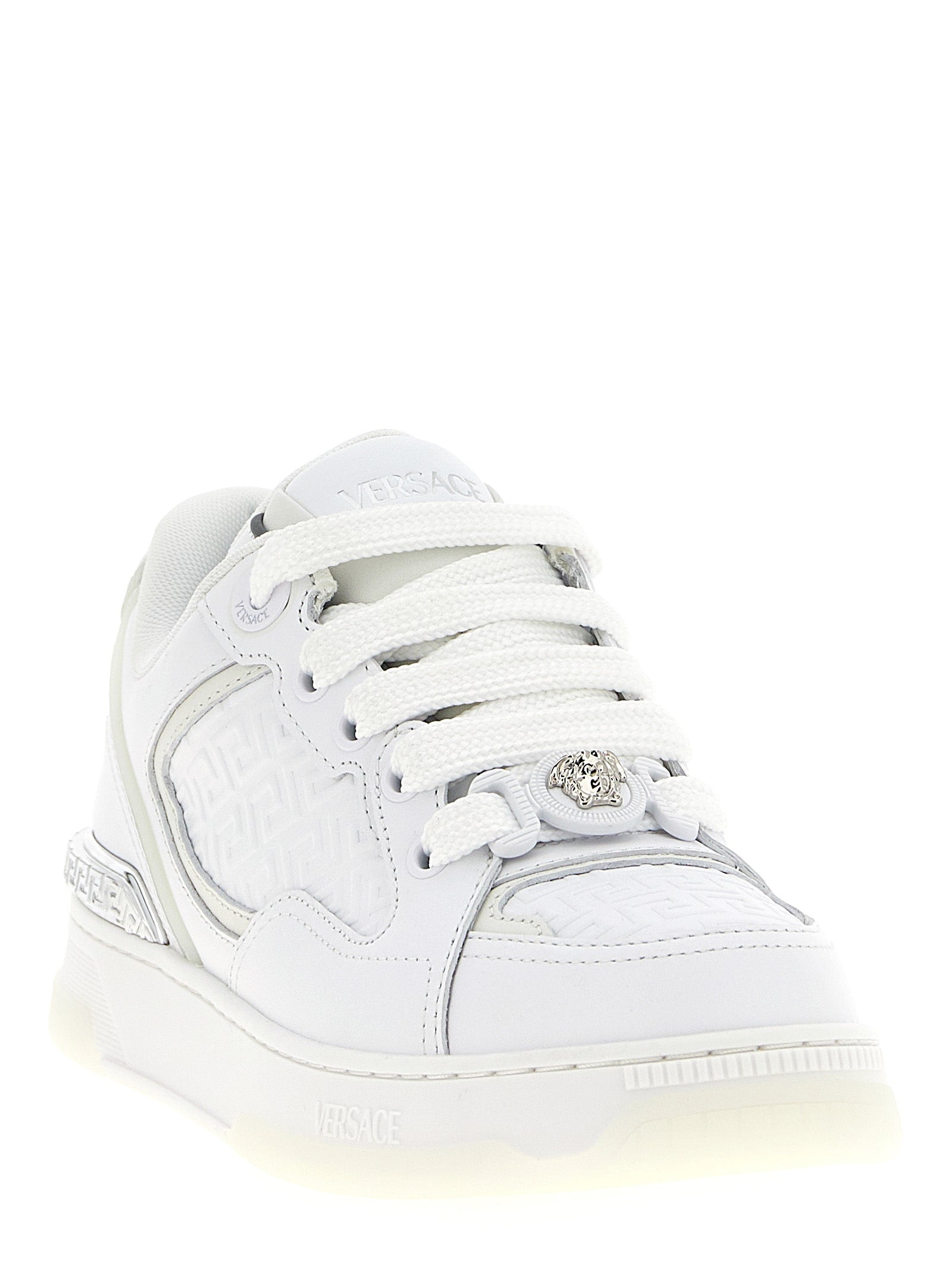 White Calfskin Low Top Sneakers